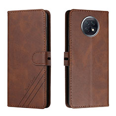 Funda de Cuero Cartera con Soporte Carcasa H02X para Xiaomi Redmi Note 9 5G Marron