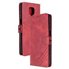 Funda de Cuero Cartera con Soporte Carcasa H02X para Xiaomi Redmi Note 9 Pro Max Rojo