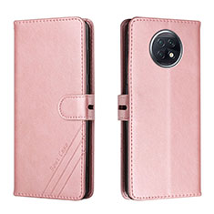 Funda de Cuero Cartera con Soporte Carcasa H02X para Xiaomi Redmi Note 9T 5G Oro Rosa