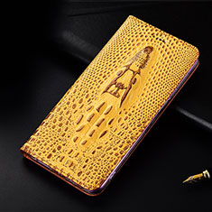 Funda de Cuero Cartera con Soporte Carcasa H03P para Apple iPhone 11 Pro Amarillo