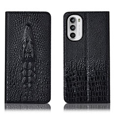 Funda de Cuero Cartera con Soporte Carcasa H03P para Motorola Moto Edge (2022) 5G Negro