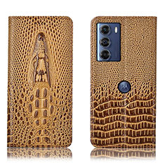 Funda de Cuero Cartera con Soporte Carcasa H03P para Motorola Moto Edge S30 5G Marron