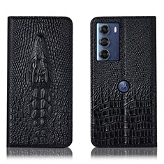 Funda de Cuero Cartera con Soporte Carcasa H03P para Motorola Moto Edge S30 5G Negro