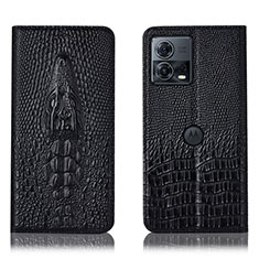 Funda de Cuero Cartera con Soporte Carcasa H03P para Motorola Moto Edge S30 Pro 5G Negro