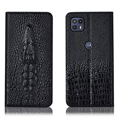 Funda de Cuero Cartera con Soporte Carcasa H03P para Motorola Moto G50 5G Negro