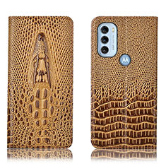 Funda de Cuero Cartera con Soporte Carcasa H03P para Motorola Moto G71 5G Marron