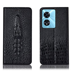 Funda de Cuero Cartera con Soporte Carcasa H03P para Oppo A1 5G Negro