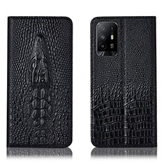 Funda de Cuero Cartera con Soporte Carcasa H03P para Oppo A94 5G Negro