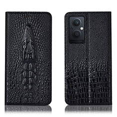 Funda de Cuero Cartera con Soporte Carcasa H03P para Oppo A96 5G Negro