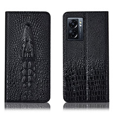 Funda de Cuero Cartera con Soporte Carcasa H03P para Oppo K10 5G India Negro