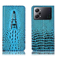 Funda de Cuero Cartera con Soporte Carcasa H03P para Oppo K10 Pro 5G Azul Cielo