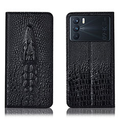 Funda de Cuero Cartera con Soporte Carcasa H03P para Oppo K9 Pro 5G Negro