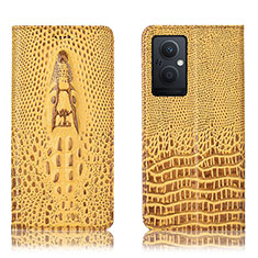 Funda de Cuero Cartera con Soporte Carcasa H03P para Oppo Reno7 Z 5G Amarillo