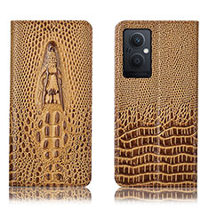 Funda de Cuero Cartera con Soporte Carcasa H03P para Oppo Reno7 Z 5G Marron