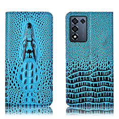 Funda de Cuero Cartera con Soporte Carcasa H03P para Realme 9 SE 5G Azul Cielo