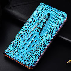 Funda de Cuero Cartera con Soporte Carcasa H03P para Samsung Galaxy S21 Plus 5G Azul Cielo