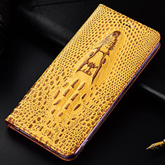 Funda de Cuero Cartera con Soporte Carcasa H03P para Samsung Galaxy S22 5G Amarillo