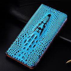 Funda de Cuero Cartera con Soporte Carcasa H03P para Vivo iQOO Z3 5G Azul Cielo