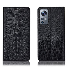 Funda de Cuero Cartera con Soporte Carcasa H03P para Xiaomi Mi 12 5G Negro