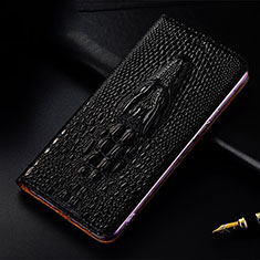 Funda de Cuero Cartera con Soporte Carcasa H03P para Xiaomi Mi Note 10 Lite Negro