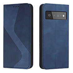 Funda de Cuero Cartera con Soporte Carcasa H03X para Google Pixel 6 5G Azul