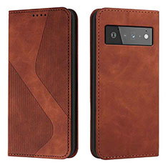 Funda de Cuero Cartera con Soporte Carcasa H03X para Google Pixel 6 5G Marron