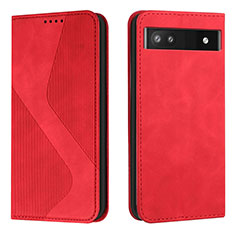 Funda de Cuero Cartera con Soporte Carcasa H03X para Google Pixel 6a 5G Rojo