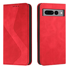 Funda de Cuero Cartera con Soporte Carcasa H03X para Google Pixel 7 Pro 5G Rojo