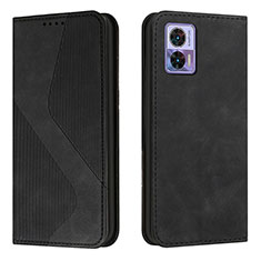 Funda de Cuero Cartera con Soporte Carcasa H03X para Motorola Moto Edge 30 Lite 5G Negro