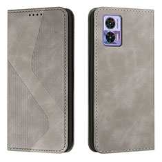 Funda de Cuero Cartera con Soporte Carcasa H03X para Motorola Moto Edge 30 Neo 5G Gris