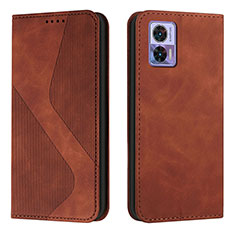 Funda de Cuero Cartera con Soporte Carcasa H03X para Motorola Moto Edge 30 Neo 5G Marron