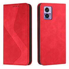 Funda de Cuero Cartera con Soporte Carcasa H03X para Motorola Moto Edge 30 Neo 5G Rojo