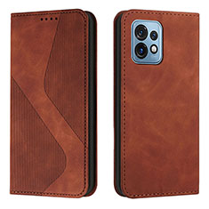 Funda de Cuero Cartera con Soporte Carcasa H03X para Motorola Moto Edge 40 Pro 5G Marron