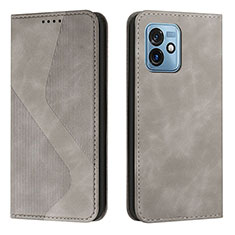 Funda de Cuero Cartera con Soporte Carcasa H03X para Motorola Moto G 5G (2023) Gris