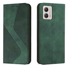 Funda de Cuero Cartera con Soporte Carcasa H03X para Motorola Moto G53j 5G Verde