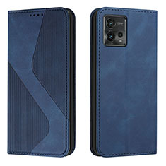 Funda de Cuero Cartera con Soporte Carcasa H03X para Motorola Moto G72 Azul