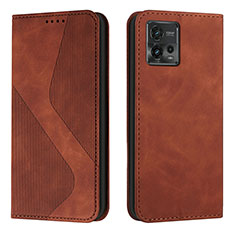 Funda de Cuero Cartera con Soporte Carcasa H03X para Motorola Moto G72 Marron