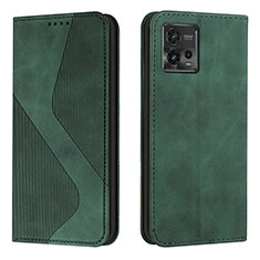 Funda de Cuero Cartera con Soporte Carcasa H03X para Motorola Moto G72 Verde