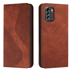 Funda de Cuero Cartera con Soporte Carcasa H03X para Nokia G60 5G Marron