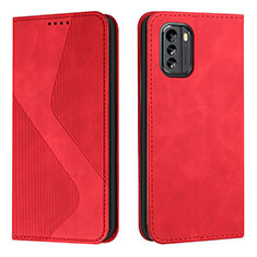 Funda de Cuero Cartera con Soporte Carcasa H03X para Nokia G60 5G Rojo