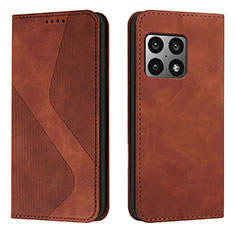 Funda de Cuero Cartera con Soporte Carcasa H03X para OnePlus 10 Pro 5G Marron