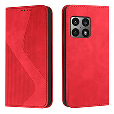 Funda de Cuero Cartera con Soporte Carcasa H03X para OnePlus 10 Pro 5G Rojo