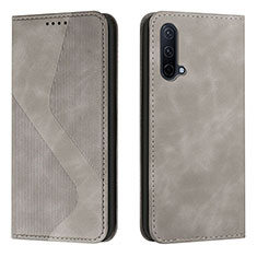 Funda de Cuero Cartera con Soporte Carcasa H03X para OnePlus Nord CE 5G Gris