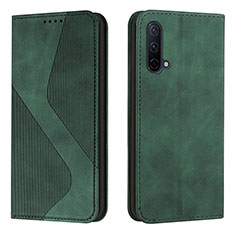 Funda de Cuero Cartera con Soporte Carcasa H03X para OnePlus Nord CE 5G Verde