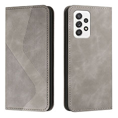 Funda de Cuero Cartera con Soporte Carcasa H03X para Samsung Galaxy A53 5G Gris