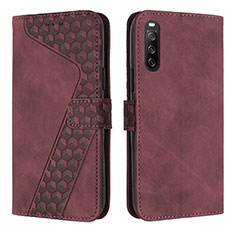 Funda de Cuero Cartera con Soporte Carcasa H03X para Sony Xperia 10 IV Marron