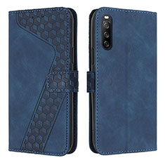 Funda de Cuero Cartera con Soporte Carcasa H03X para Sony Xperia 10 IV SO-52C Azul