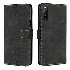 Funda de Cuero Cartera con Soporte Carcasa H03X para Sony Xperia 10 IV SO-52C Negro