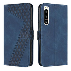 Funda de Cuero Cartera con Soporte Carcasa H03X para Sony Xperia 5 IV Azul