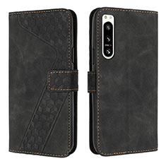 Funda de Cuero Cartera con Soporte Carcasa H03X para Sony Xperia 5 IV Negro